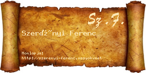 Szerényi Ferenc névjegykártya