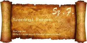 Szerényi Ferenc névjegykártya