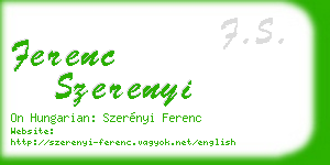 ferenc szerenyi business card